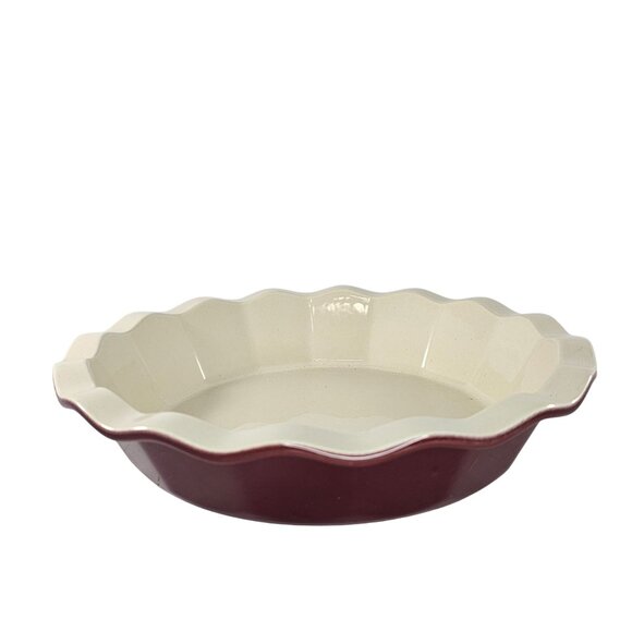 Emile Henry France Williams Sonoma Pie Dish #301 Burgundy Red 10" - Picture 5 of 9